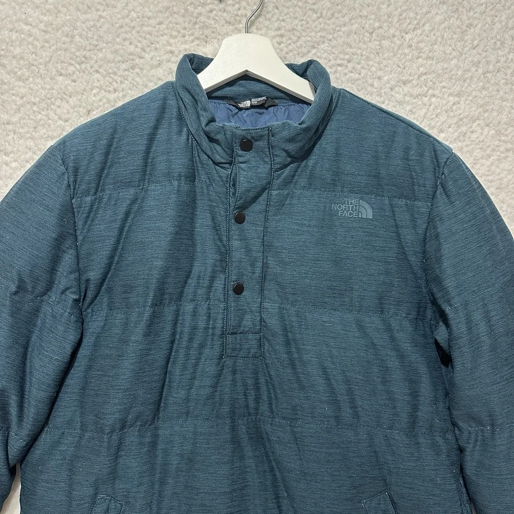 The North Face 550‎ Men's Quilted Puffer Snap T Button Teal Green Jacket Size M